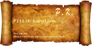 Pittik Karolina névjegykártya